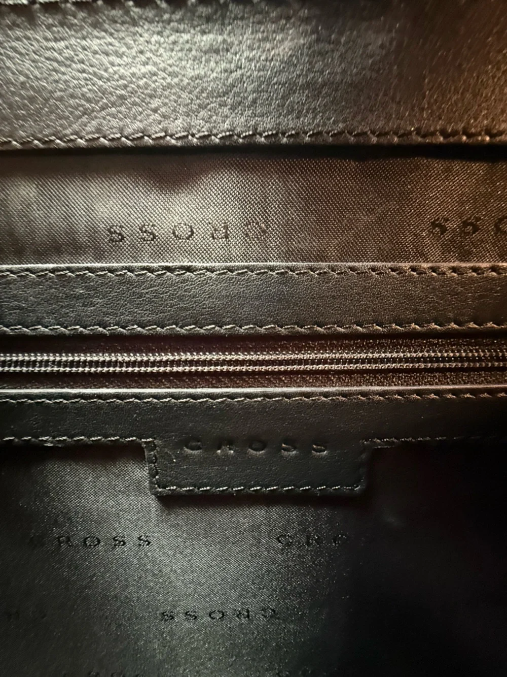 Black Croc-Embossed Leather Briefcase with Combination Lock